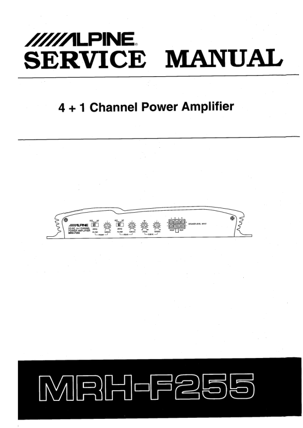 Download Alpine Mrh F255 Service Manual