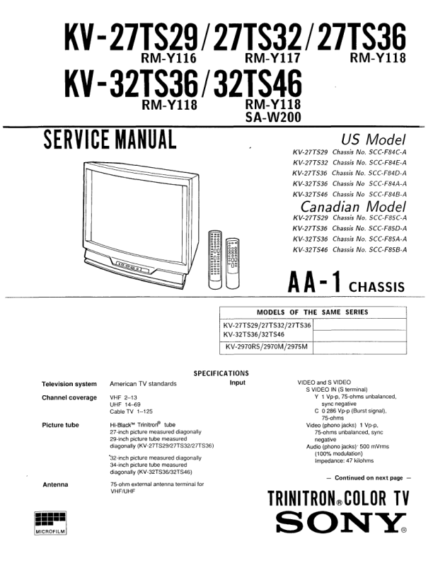 Схема sony kv bz21m81