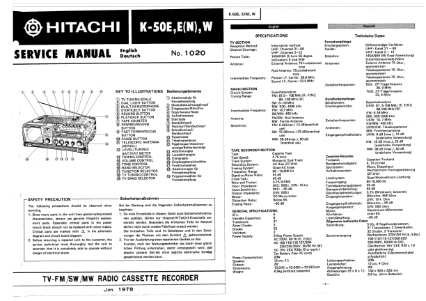 Hitachi rear projection tv service manual