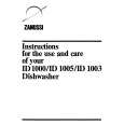 ZANUSSI ID1003 Instrukcja Obsługi