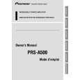 PIONEER PRS-A500 Manual de Usuario